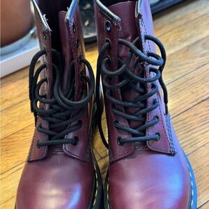 Dr. Martens 1460 Smooth Leather Combat Boots - Burgundy - Women’s 6 / UK 4
